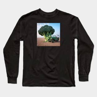 Broccoli eating a Jeep -  Salvador Dali Style Long Sleeve T-Shirt